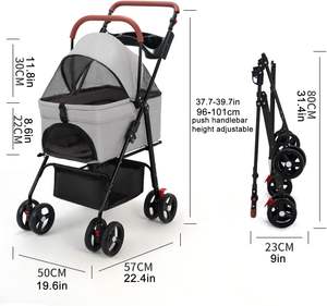 Am-एज़ोन हॉट बिक्री फोल्डेबल पालतू कुत्ते ट्रोली - Product Image 4