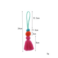 Aksesoris Gantungan Tas Kerang Warna-Warni Tenun Tangan Gaya Nordik Tali Rami Bohemia dengan Rumbai yang Dapat Disesuaikan