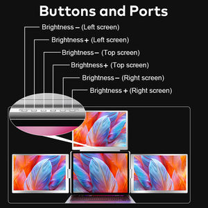 Monitor Portátil Cuádruple de 15.6 Pulgadas FHD 1080P con Amplia Compatibilidad, USB C, IPS, Pantalla Dual, Extensor de Pantalla para Laptop, para Negocios - Product Image 5