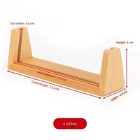 Présentoir en bois double face avec base en bois massif et support en acrylique pour menus, cartes publicitaires et décoration de table