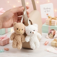 En gros, Adorables ours en peluche et lapins super doux en coton PP, anti-stress, breloques de sac et porte-clés