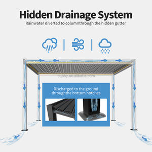 Luxuriöse Moderne Outdoor-Pergola Aluminium Wasserdichtes Lamellendach Metall-Gartenpergola 3x3 3x4 - Product Image 5