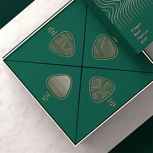 Haipai กล่องของขวัญดีไซน์แบบประตูคู่สำหรับเทศกาลเรือมังกรทองเงินพิมพ์โลโก้เกี๊ยวข้าว - Product Image 4