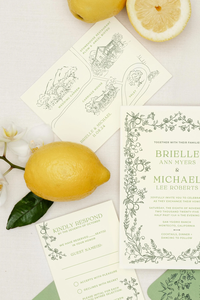 <span class=keywords><strong>การ์ด</strong></span>เชิญงานแต่งงาน<span class=keywords><strong>ล</strong></span>ายสวนมะนาวสีน้ำแบบกำหนดเอง พร้อมการ์ดตอบรับ - Product Image 5