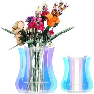 Acrylic <strong>Vase</strong> <strong>for</strong> <strong>Lego</strong> <strong>Flowers</strong> Thickened Sturdy Display Stand Holder <strong>for</strong> <strong>Lego</strong> <strong>Flower</strong> Bouquet Building Set Botanical Collection - Product Image 1