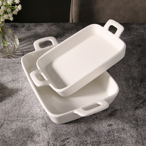 WEIYE Wholesale Porcelain Kitchen Baking <strong>Dish</strong> Bakeware Baker Customized Rectangle Ceramic Highly White <strong>Gratin</strong> Baking <strong>Dishes</strong> - Product Image 4