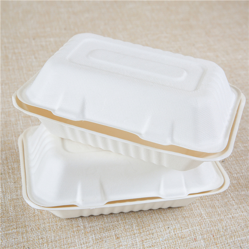 Biodegradable disposable food clamshell/3 5 compartments food box/tray