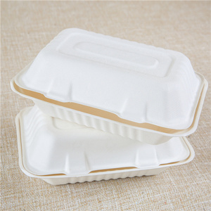 Biodegradable disposable food clamshell/3 5 compartments food box/tray