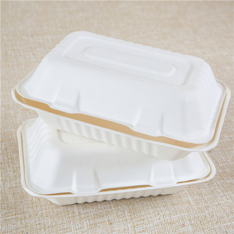Compostable Sugarcane Clamshell Food Containers | Eco-Friendly Takeout Boxes