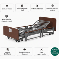 Lit d'hôpital électrique pour usage domestique, lit médical réglable pour patient avec barrières, garantie 5 ans, IEC 60601, lit de soins pour maison de retraite