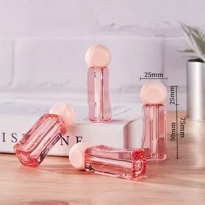 Nuovo tubo per lucidalabbra irregolare rosa carino all'ingrosso bottiglia di smalto per labbra tubo vuoto 3ML logo personalizzato