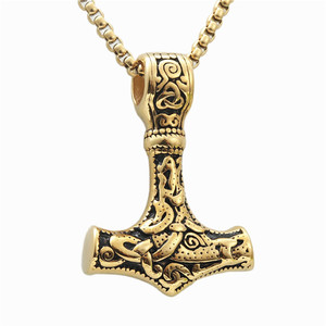 Thor's Hammer Stainless Steel Pendant Black Viking Style Men's Necklace Gift 233047 - Product Image 3