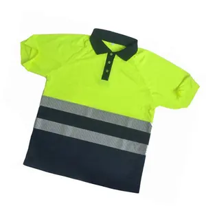 Çok renkli kısa kollu yüksek yansıtıcı gömlek Hi Vis Polo yansıtıcı T shirt
