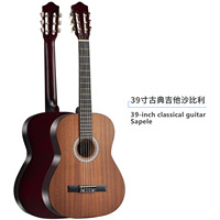 Factory Wholesale Adult Professional Playing Guitar Musical Instrument 38 39 Inch Basswood Spruce Sapele Classical Guitar