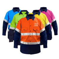 Vêtements de travail industriels de sécurité haute visibilité réfléchissants, uniforme de chantier, manches longues, coton polyester, jaune, personnel, hommes, logo personnalisé
