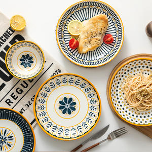 Bol en céramique créatif de Style nordique, vaisselle en gros, assiette belle plaque de cuisson, bol de soupe Binaural domestique - Product Image 2