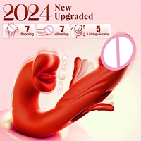 Meistverkaufter 3-in-1 Zungen-Leck- und Klatsch-Dildo Vibrator Realistischer Vibrierender Ausziehbarer Zungenvibrator für Frauen Massage-Spielzeug