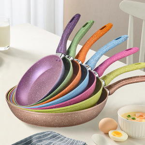 Colorful Non Stick Frying <b>Pan</b> Set Maifan Stone <b>Induction</b> Compatible Round For Cooking Steak Vegetables - Product Image 1