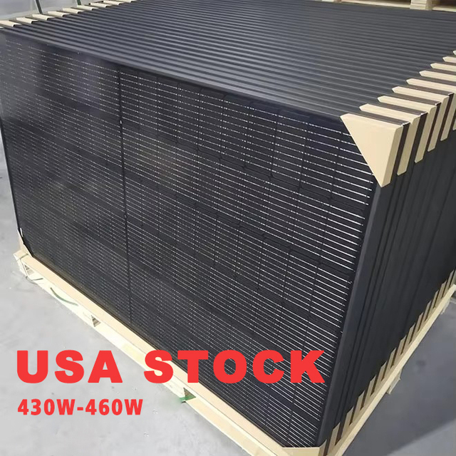USA Local Stock Ready to Ship 430W 440W 445W 450W 455W N-Type Monofacial Black Solar Panels High Output PV Module