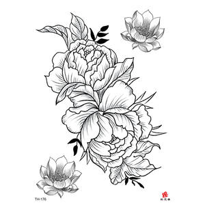 Disegno del tatuaggio del tatuaggio del corpo di arte nera del tatuaggio adesivo del tatuaggio personalizzato rosa - Product Image 5