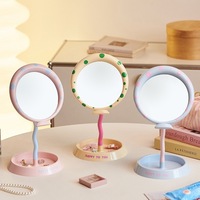 Miroir de maquillage en plastique en forme de ballon, miroir de table simple face pour dortoir étudiant, style NS, miroir déesse Kazhi