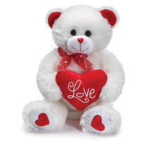 Ours en Peluche Blanc Personnalisé avec Cœur pour Cadeaux de Saint-Valentin ou de Mariage