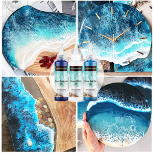 Pâte de pigment océanique pour résine époxy UV, bleu turquoise ultra-opaque, pigment opaque pour résine époxy, crée des cellules et des motifs. - Product Image 6