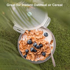 Ciotola da campeggio pieghevole Premium con forcella in acciaio inox e coperchio Microvave in Silicone per kit da viaggio - Product Image 2