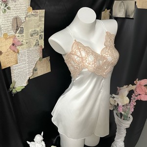 <span class=keywords><strong>Nuisette</strong></span> Babydoll en <span class=keywords><strong>Soie</strong></span> Satinée et Tissu Dobby pour Femme, <span class=keywords><strong>Grande</strong></span> <span class=keywords><strong>Taille</strong></span>, avec Dentelle et Nœud, ODM, Effet Amincissant Léger, Semi-Transparente, avec Coussinets de Poitrine - Product Image 2