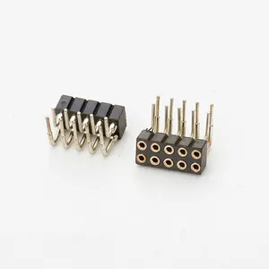 Female header connector strip header 2mm pitch 10 pin pcb connector board to board berg pins machined right angle dual row tin
