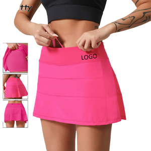 Vêtements pour femmes grandes tailles 2024, logo personnalisé, jupes de tennis sexy 2 en 1, jupes plissées avec poches, golf, yoga, danse, gym, fitness - Product Image 1
