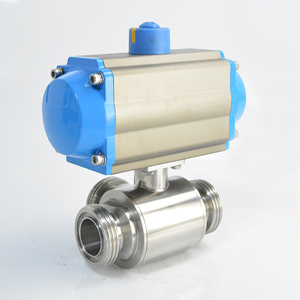 Robinet à bille sanitaire pneumatique en acier inoxydable de qualité alimentaire, type T, type L, 3 voies, avec filetage en aluminium - Product Image 3