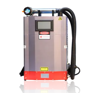 Rucksack handbetriebener professioneller Entferner Reiniger Luftkühlung 100 W Faserlaser-Reinigungsmaschine für Metall Rost Ölfarbe Entfernung