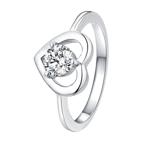Wedding <b>Rings</b> for Women Moissanite White Gold Heart Shape Prong Setting Trendy Bridal Engagement <b>Ring</b> <b>Adjustable</b> S925 - Product Image 1
