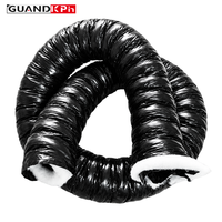 Tuyau flexible corrugué isolé en PVC noir pour la ventilation des climatiseurs, fourni en gros
