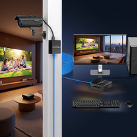 Diskon besar 60M Extender RJ45 HDMI USB 2.0 KVM Video Extender melalui Single Cat6 Cat7 3D 1080P jaringan HDMI 60M hdmi extender 60m