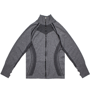 FLW, camisetas deportivas de manga larga para <span class=keywords><strong>mujer</strong></span>, Yoga, cremallera completa, gimnasio, entrenamiento, correr, chaquetas de pista, agujeros para los pulgares, conjuntos ligeros sin costuras - Product Image 6