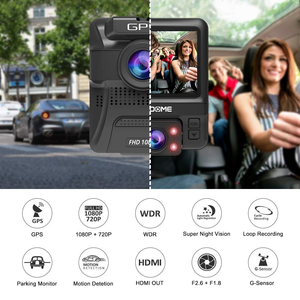 Commercio all'ingrosso AZDOME Dash Cam 2.4 pollici HD 1080P macchina fotografica <span class=keywords><strong>DVR</strong></span> videoregistratore 24h parcheggio Monitor Dash Cam auto <span class=keywords><strong>DVR</strong></span> - Product Image 5