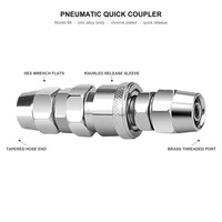 Raccord rapide pneumatique SANEITE 5*8mm, embout de tuyau à double conicité pour compresseur d'air, connecteur d'air métallique durable