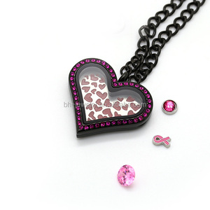 Giá bán buôn chất lượng tốt 18K mạ vàng hình trái tim thiết kế mề đay với pha lê - Product Image 5