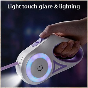 Laisse pour <span class=keywords><strong>chien</strong></span> rétractable automatique en ABS durable et lumineuse, anti-traction, résistante aux chocs, avec lumières pour la promenade des chiens - Vente en gros - Product Image 5