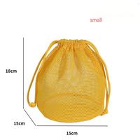 Sac en filet à cordon écologique, durable et réutilisable en nylon, multifonctionnel pour voyage, organisateur de savon, maquillage, imprimé alimentaire tendance