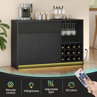 Nouveauté : Meuble de bar avec étagère à vin, rangement de bar, buffet avec éclairage LED et station de recharge