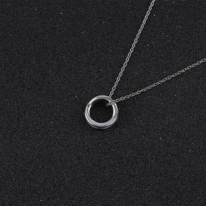Collier Pendentif Cercle en Acier Inoxydable Argenté et Bleu pour Hommes - Bijoux Tendance - Product Image 3