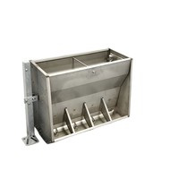 Mangeoire à porcs double face en acier inoxydable, mangeoire automatique pour porcs, équipement d'alimentation du bétail pour élevage porcin