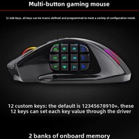 Ratón Mecánico para Juegos E-element X33 de 9 Botones, Modo Dual Inalámbrico/Alámbrico, Recargable, RGB, Programación de Macros, para FPS y Battle Royale
