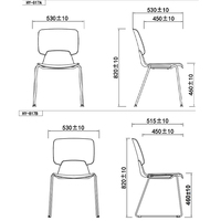 Chaise d'ordinateur en acier de tâche en plastique de mode pour des étudiants rencontrant la chaise de formation de bureau de salle d'attente de réception