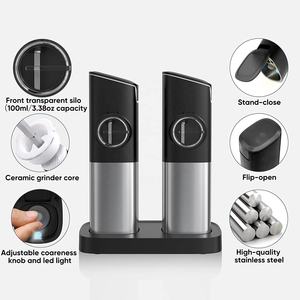 <span class=keywords><strong>Moulin</strong></span> à poivre et sel électrique Rechargeable par USB, avec couvercle à poussière automatique, avec double Base de charge - Product Image 3