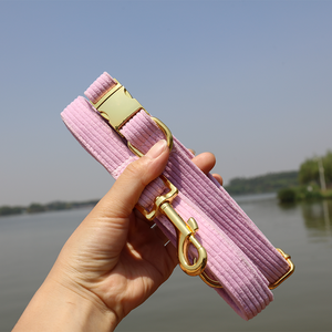 Luxe, gewatteerde corduroy hondenharnas met poepzakhouder, halsband en riem voor bruiloften, schattig design - Product Image 5