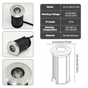 Lampada LED <span class=keywords><strong>da</strong></span> Incasso per Esterni IP65 in Acciaio Inox, Illuminazione per Pavimenti, Gradini e Giardini - Product Image 2